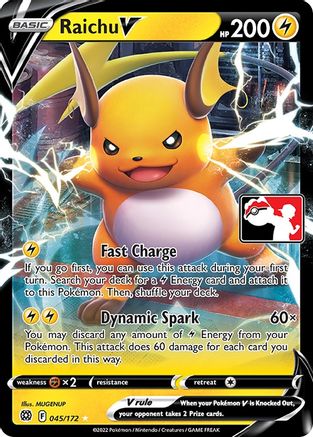 Raichu V 045/172 - Holofoil Prize Pack Series Cards - Ultra Rare