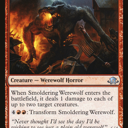 Smoldering Werewolf // Erupting Dreadwolf (EMN-142) - Eldritch Moon: (mooneldrazidfc) Foil