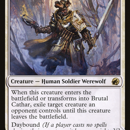 Brutal Cathar // Moonrage Brute (MID-007) - Innistrad: Midnight Hunt: (Double Faced Transform) Foil