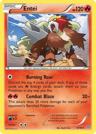 Entei (14) 014/98  - Reverse Holofoil XY  Ancient Origins - Rare