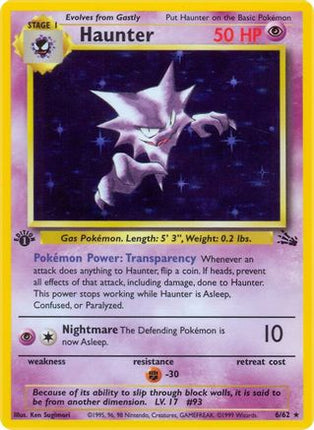 Haunter (6) 006/62  - Unlimited Holofoil Fossil - Holo Rare