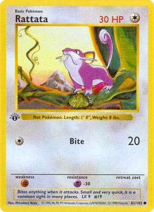 Rattata 061/102  - Unlimited Base Set Shadowless - Common