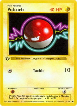 Voltorb 067/102  - 1st Edition Base Set Shadowless - Common
