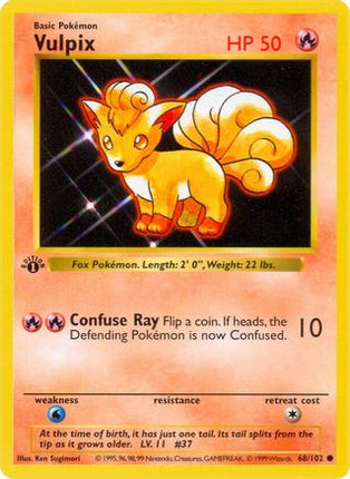 Vulpix 068/102  - 1st Edition Base Set Shadowless - Common