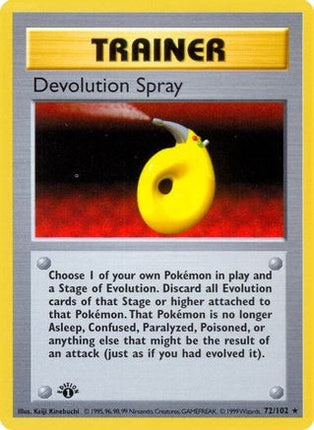Devolution Spray 072/102  - 1st Edition Base Set Shadowless - Rare