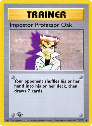Impostor Professor Oak 073/102  - 1st Edition Base Set Shadowless - Rare
