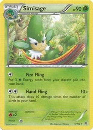 Simisage 006/162  XY  BREAKthrough - Rare