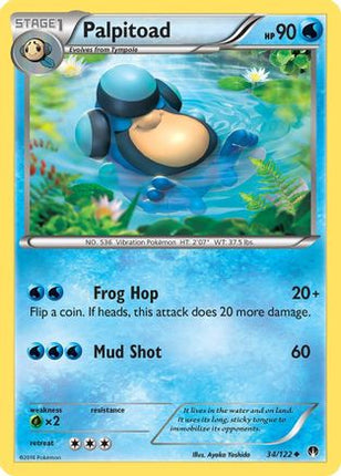Palpitoad 034/122  - Reverse Holofoil XY  BREAKpoint - Uncommon