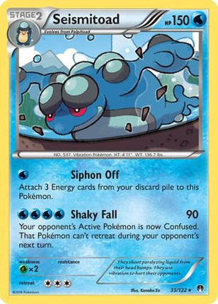Seismitoad 035/122  - Reverse Holofoil XY  BREAKpoint - Rare