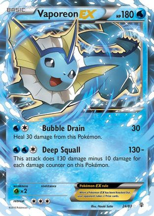 Vaporeon EX 024/83  - Holofoil Generations - Ultra Rare