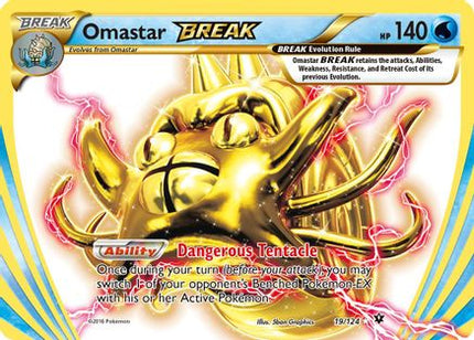 Omastar BREAK 019/124  - Holofoil XY  Fates Collide - Rare BREAK