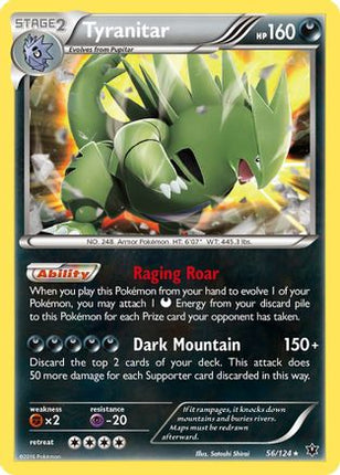 Tyranitar 056  - Holofoil XY  Fates Collide - Holo Rare