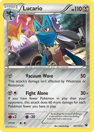 Lucario (63) 063  - Reverse Holofoil XY  Fates Collide - Holo Rare