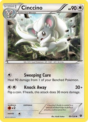 Cinccino (89) 089/124  - Reverse Holofoil XY  Fates Collide - Uncommon