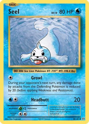 Seel 028/108  - Reverse Holofoil XY  Evolutions - Common
