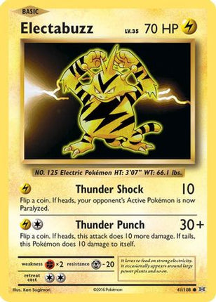 Electabuzz 041/108  - Reverse Holofoil XY  Evolutions - Common