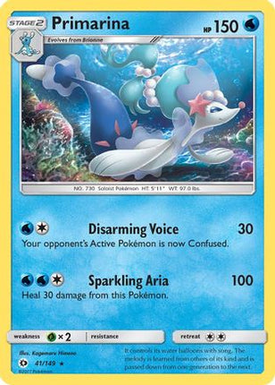 Primarina 041/149  - Reverse Holofoil SM Base Set - Rare