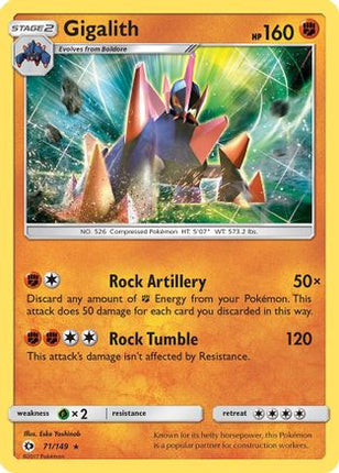 Gigalith 071/149  - Holofoil SM Base Set - Holo Rare
