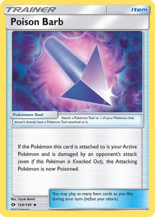 Poison Barb 124/149  - Reverse Holofoil SM Base Set - Uncommon