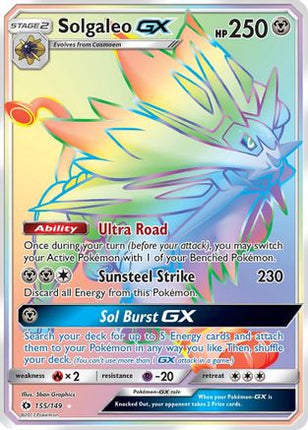 Solgaleo GX (Secret) 155/149  - Holofoil SM Base Set - Secret Rare