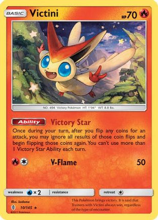 Victini 010/145  - Holofoil SM  Guardians Rising - Holo Rare