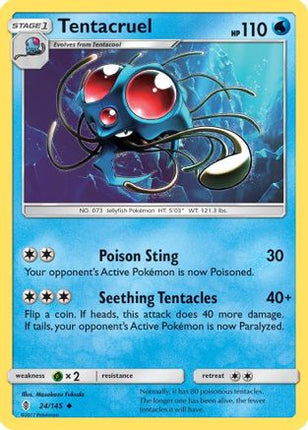Tentacruel/145  - Reverse Holofoil SM  Guardians Rising - Uncommon
