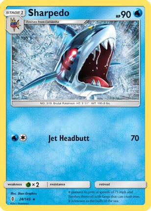 Sharpedo 028/145  SM  Guardians Rising - Rare