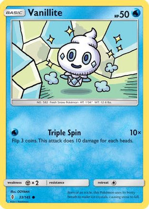 Vanillite 033/145  SM  Guardians Rising - Common