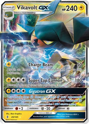 Vikavolt GX 045/145  - Holofoil SM  Guardians Rising - Ultra Rare