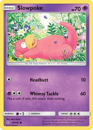 Slowpoke 048/145  - Reverse Holofoil SM  Guardians Rising - Common