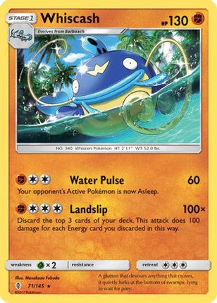 Whiscash/145  - Reverse Holofoil SM  Guardians Rising - Rare