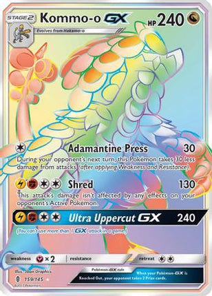 Kommo-o GX (Secret) 159  - Holofoil SM  Guardians Rising - Secret Rare