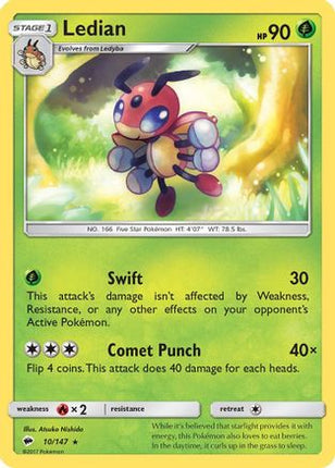 Ledian 010/147  SM  Burning Shadows - Rare