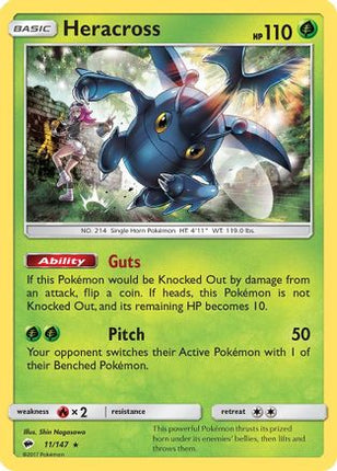 Heracross 011/147  SM  Burning Shadows - Rare