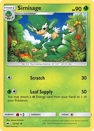 Simisage 013/147  SM  Burning Shadows - Uncommon