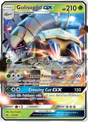 Golisopod GX 017/147  - Holofoil SM  Burning Shadows - Ultra Rare