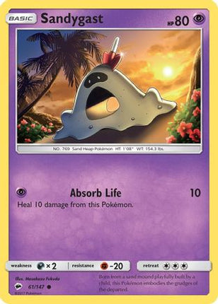 Sandygast 061/147  - Reverse Holofoil SM  Burning Shadows - Common