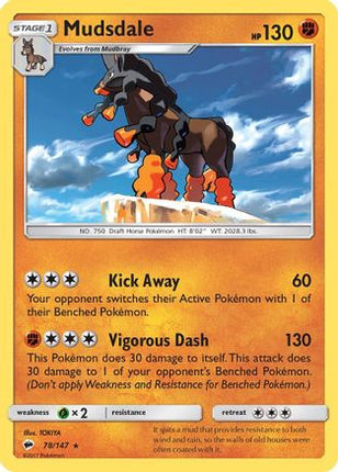 Mudsdale/147  - Reverse Holofoil SM  Burning Shadows - Rare