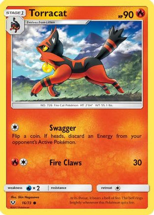 Torracat 016/73  - Reverse Holofoil Shining Legends - Common