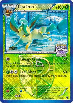 Leafeon - 11/116 (State Championships) [Staff]/116  - Reverse Holofoil League & Championship Cards - Promo