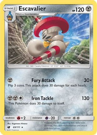 Escavalier/111  - Reverse Holofoil SM  Crimson Invasion - Rare