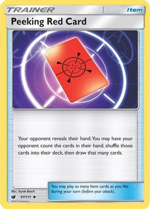 Peeking Red Card 097/111  SM  Crimson Invasion - Uncommon