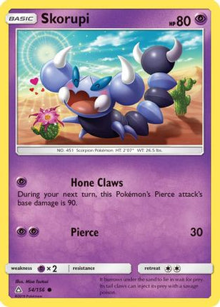 Skorupi 054/156  - Reverse Holofoil SM  Ultra Prism - Common