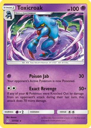 Toxicroak/156  - Reverse Holofoil SM  Ultra Prism - Rare