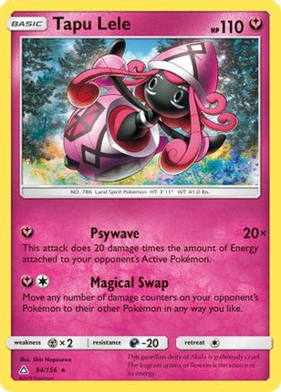 Tapu Lele 094/156  - Reverse Holofoil SM  Ultra Prism - Rare