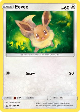 Eevee (104) 104/156  - Reverse Holofoil SM  Ultra Prism - Common
