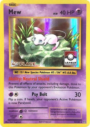 Mew 053/108  - Holofoil League & Championship Cards - Promo