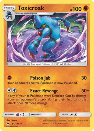 Toxicroak/131  - Reverse Holofoil SM  Forbidden Light - Rare