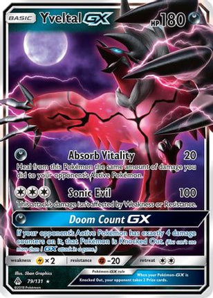 Yveltal GX 079/131  - Holofoil SM  Forbidden Light - Ultra Rare
