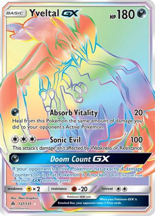 Yveltal GX (Secret) 137  - Holofoil SM  Forbidden Light - Secret Rare